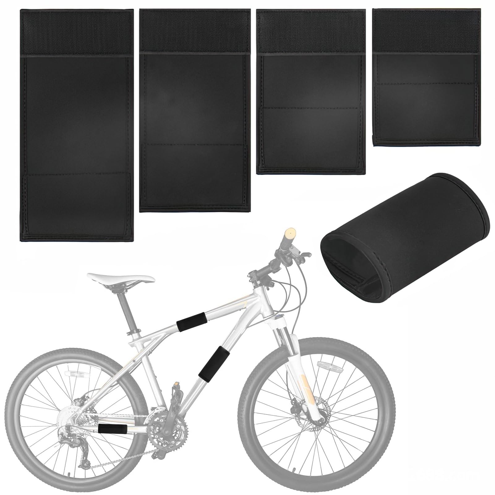 Ochraniacz na ramę roweru, ochrona ramy rowerowej, ochrona ramy z włókna węglowego, w 4 różnych rozmiarach, akcesoria rowerowe, ochrona przed zadrapaniami do rowerów górskich, rowerów elektrycznych