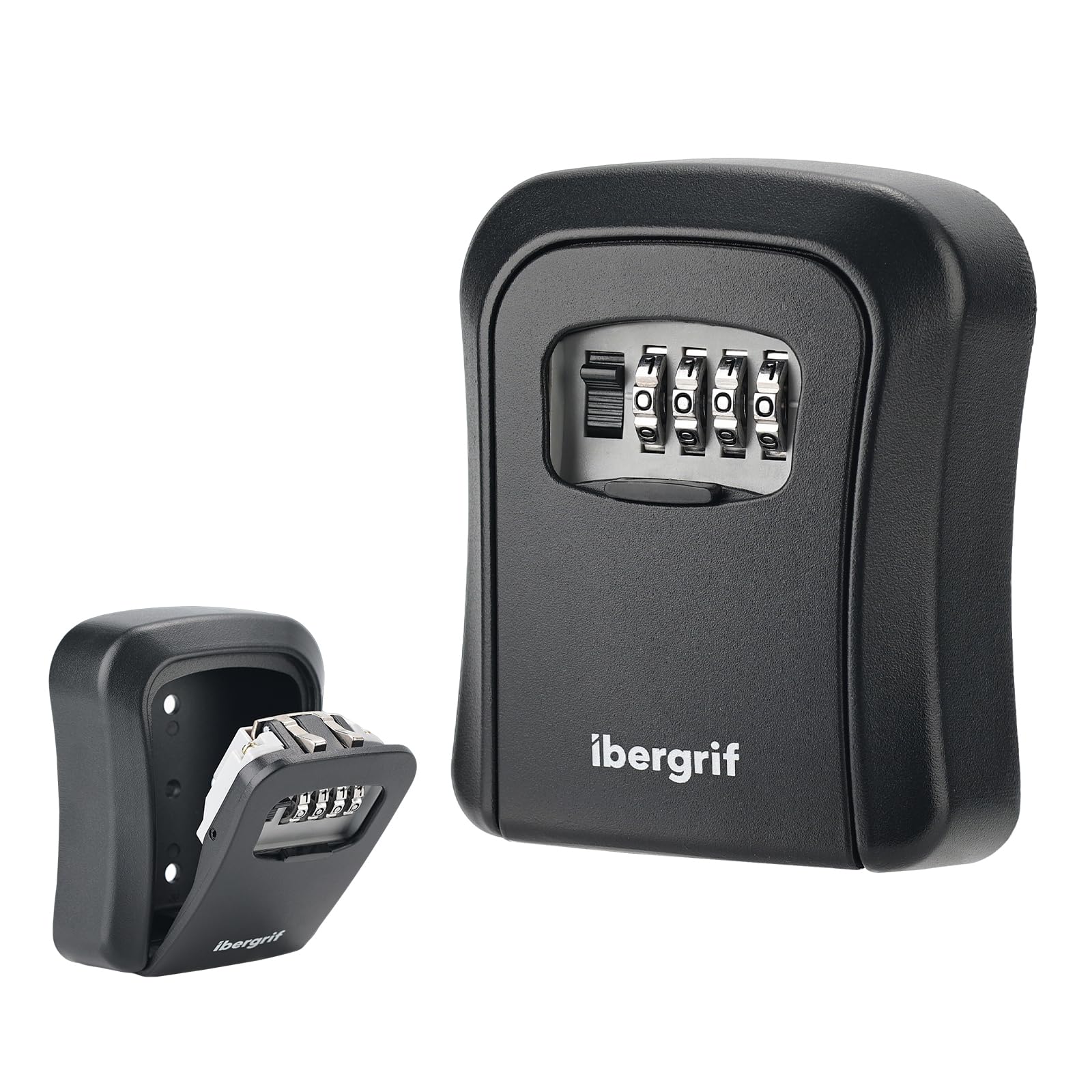 Ibergrif Boîte à Clés Murale Sécurisée - Résistante aux Intempéries en Zinc Noir