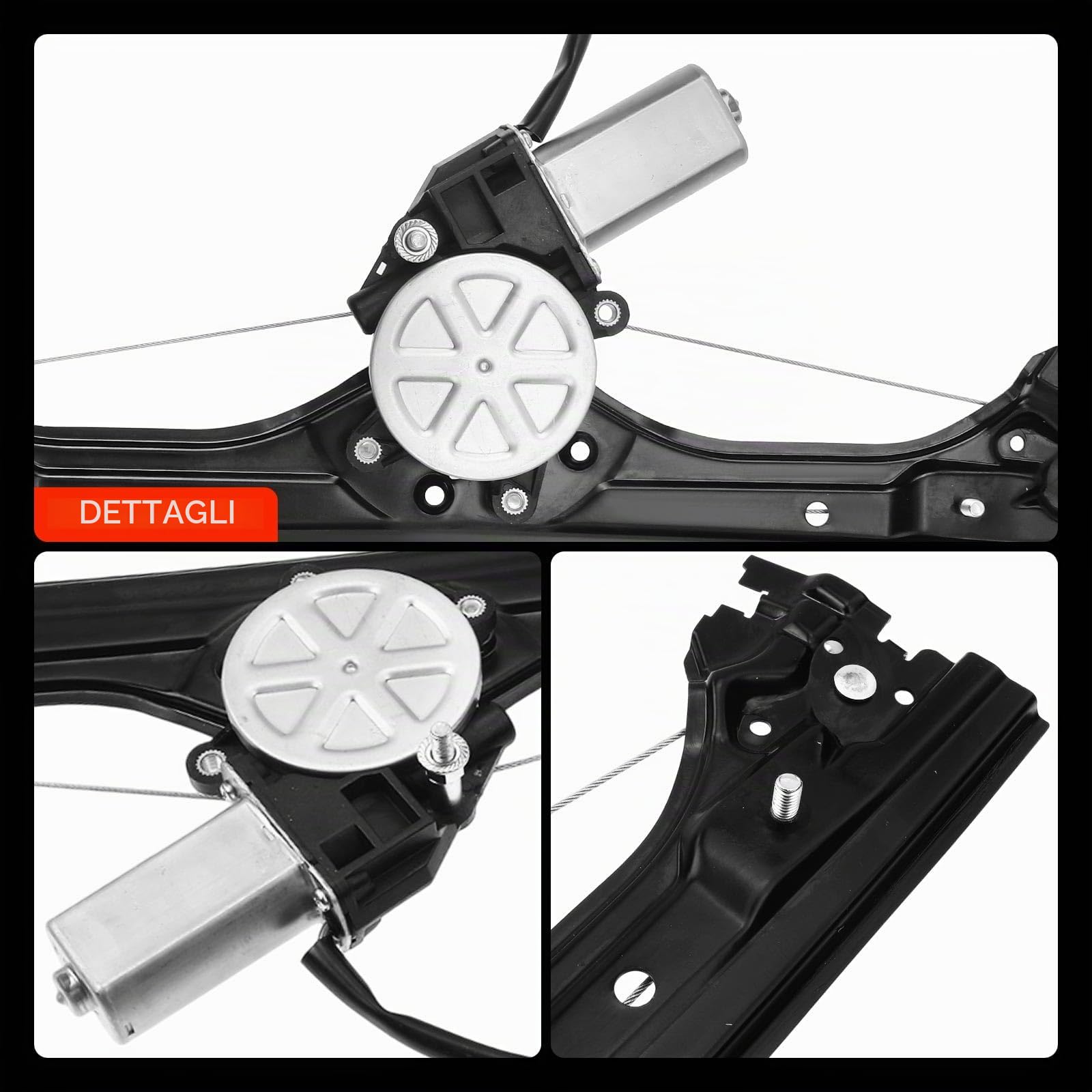 Frankberg Alzacristallo elettrico con motore anteriore destro 68070266AD | Compatibile con: 500 312, 500/595/695, 500°C/595°C/695°C, 500 C 312