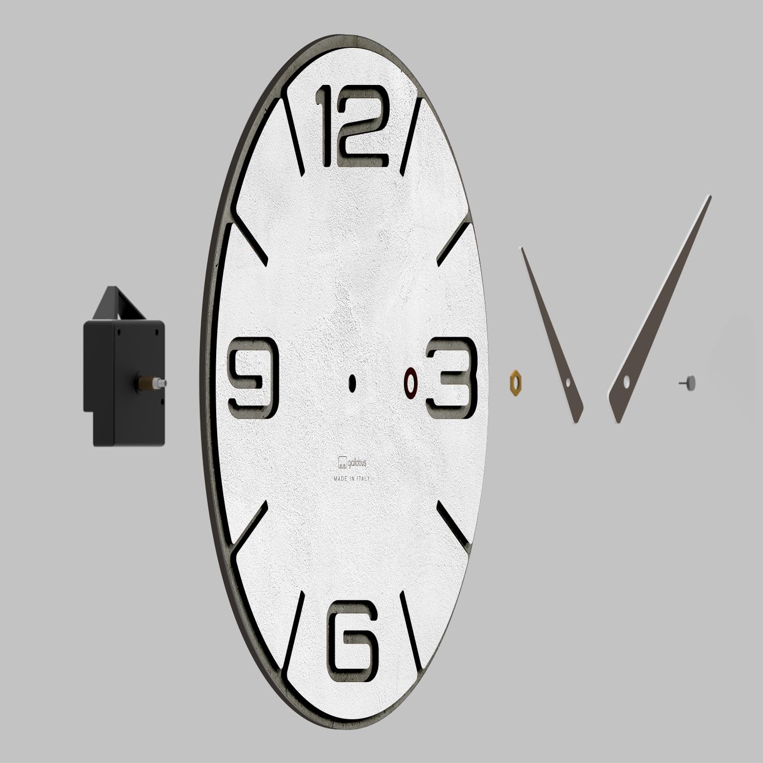 Giallobus - Orologio Bilay - Simple relief - Legno Mdf - Premium 45x45cm - n.02 Wall - Artigianale Made in Italy - Silenzioso - Idea regalo - Moderni doppio livello