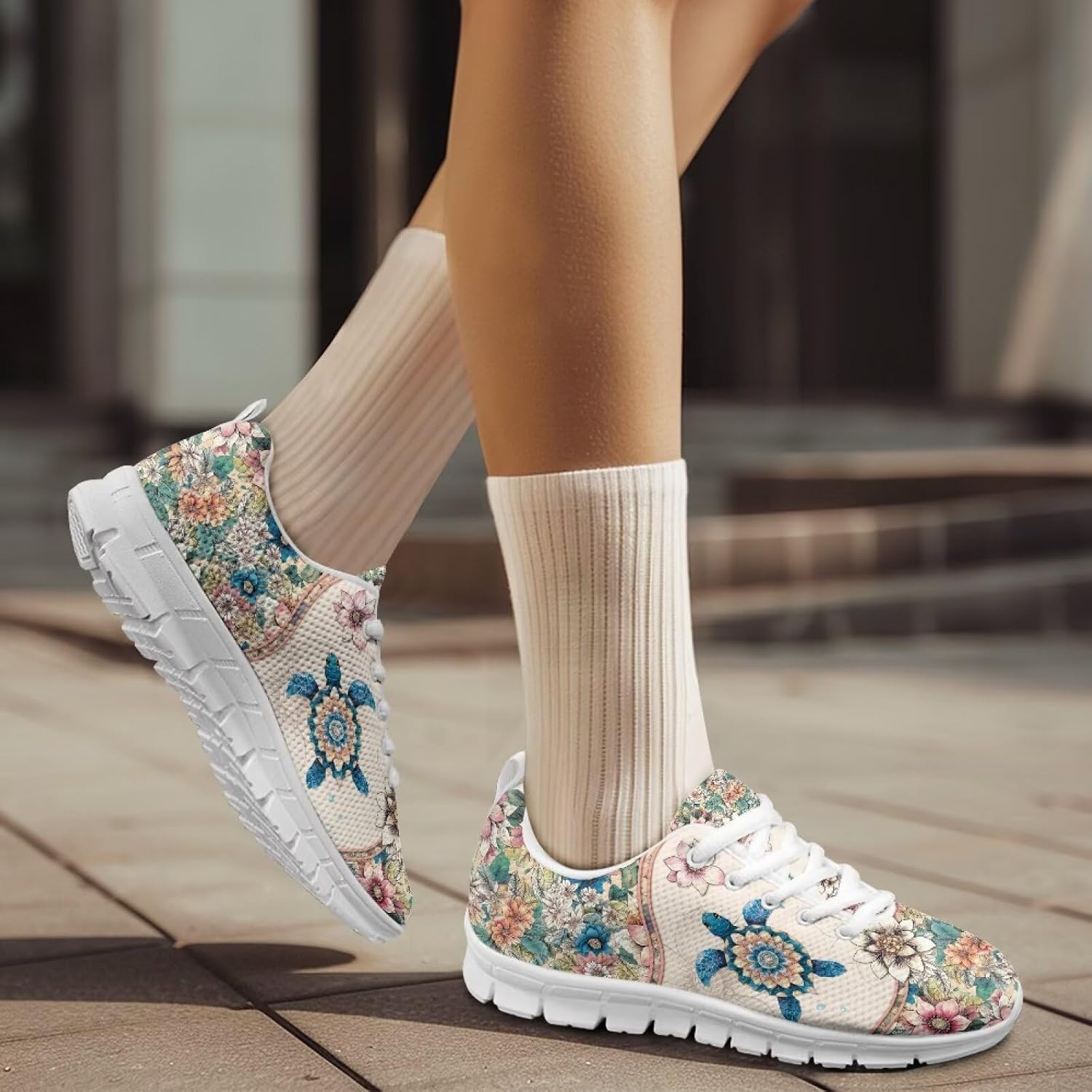 POLERO Boho Shoes for Women Lightweight Lace Up Casual Sneakers for Men EU35-45 UK2.5-10