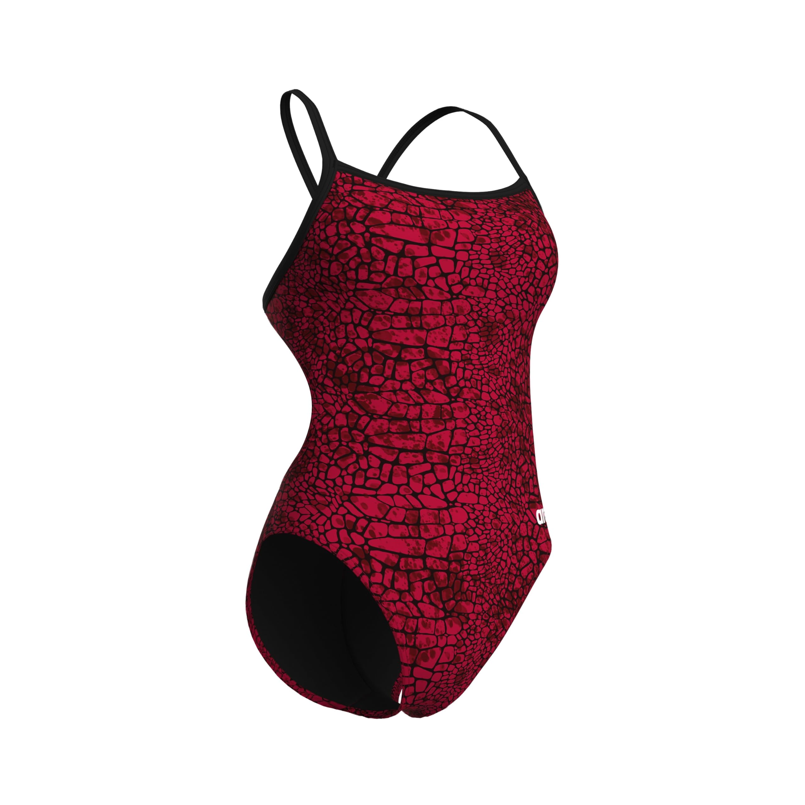Arena W Snakeskin Swimsuit CHALLENGEBACK, kolor 900 -BLACK-TEAM, fioletowy rozmiar 42 900 - Black Team Purple 42, 400 - czarny - Team Red, 36