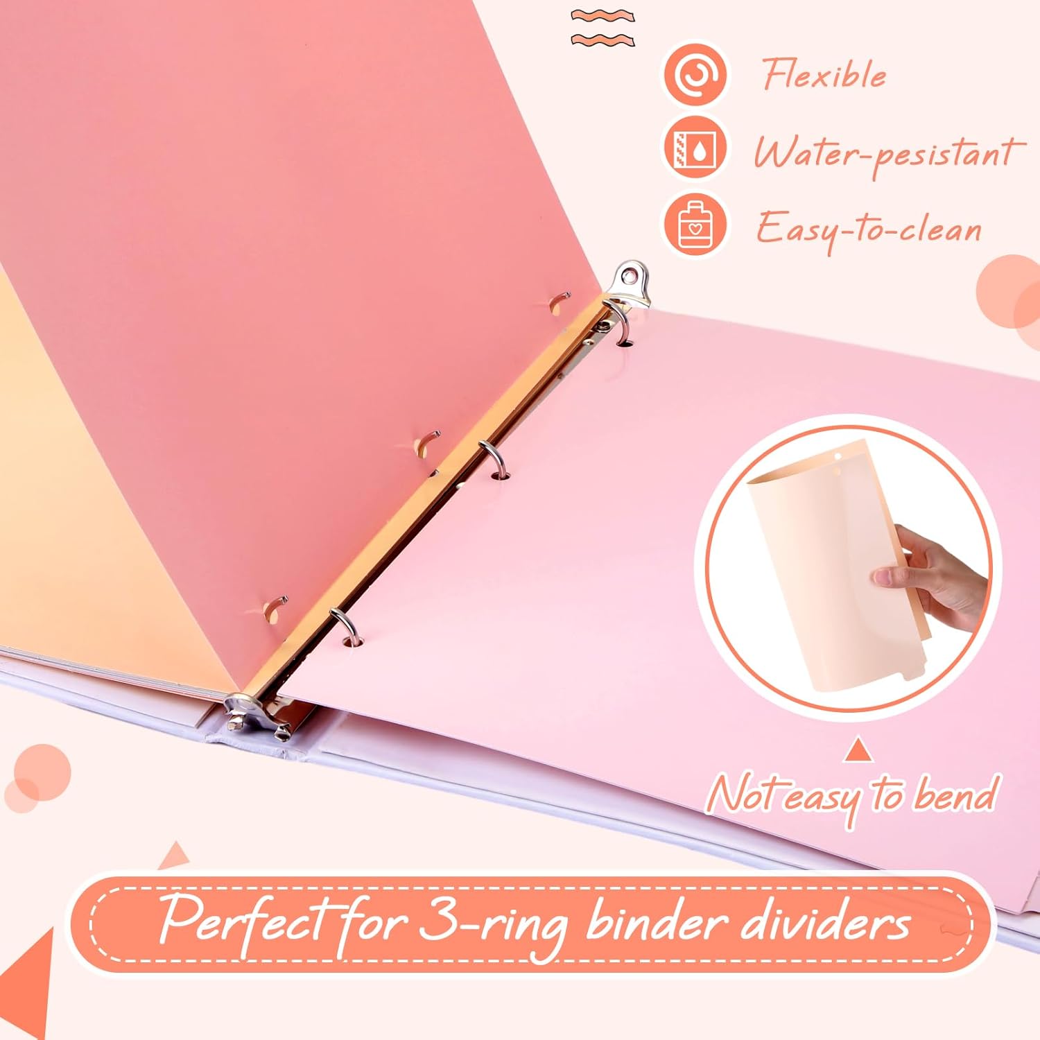 Honoson 12 Sets 12 Tab Binder Dividers for 3 Ring Binders 8.5 x 11 Inch Paper Multicolor with Plastic Film 3 Hole Punched Page Sturdy Index for School(Fresh Color)