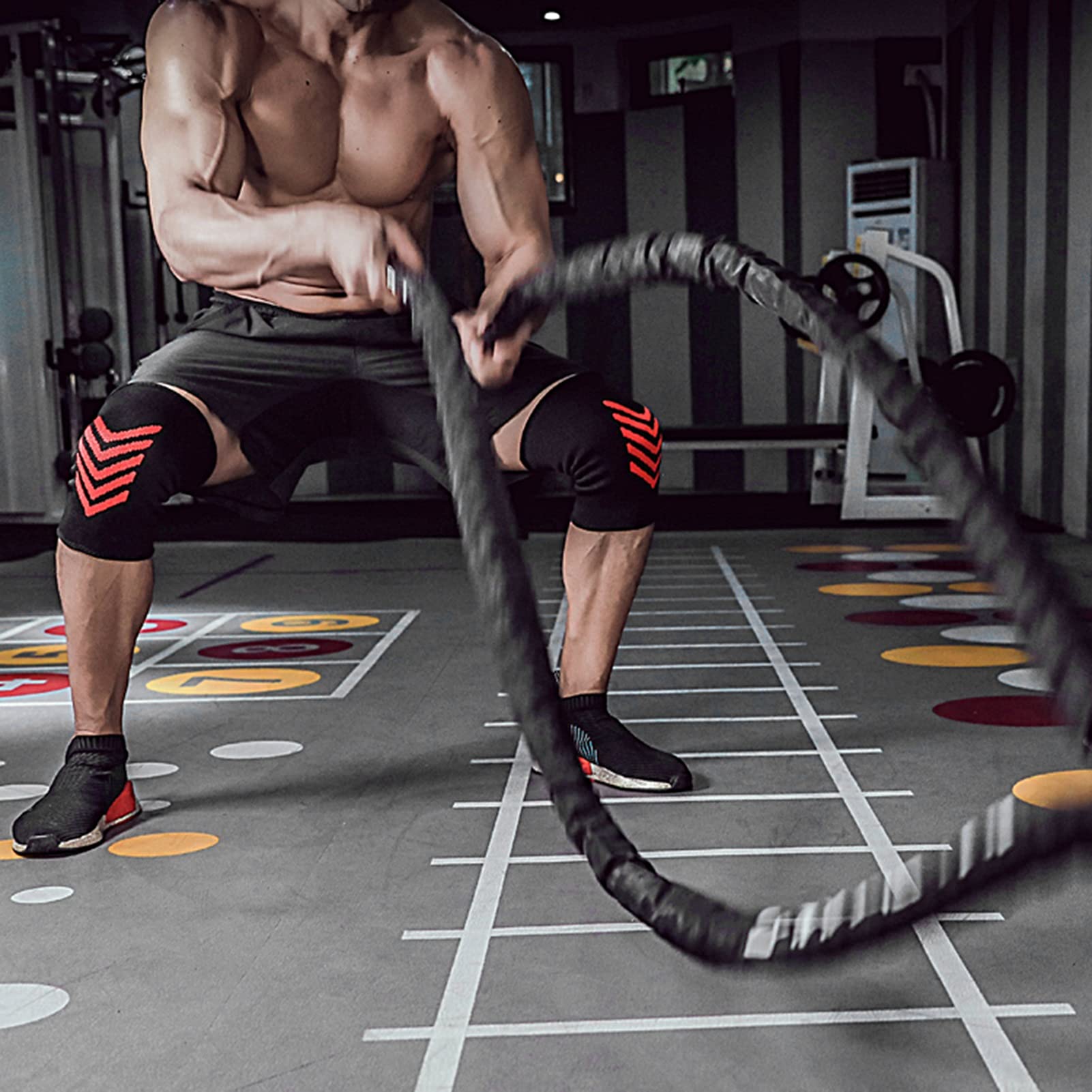 Schweres Battle Rope 9m/12m/15m, Durchmesser 25mm, mit Festanker-Kit, Verschleißfest und Langlebig, Umfassendes Körpertrainingsseil, Aerobic Übung (Size : 15m)