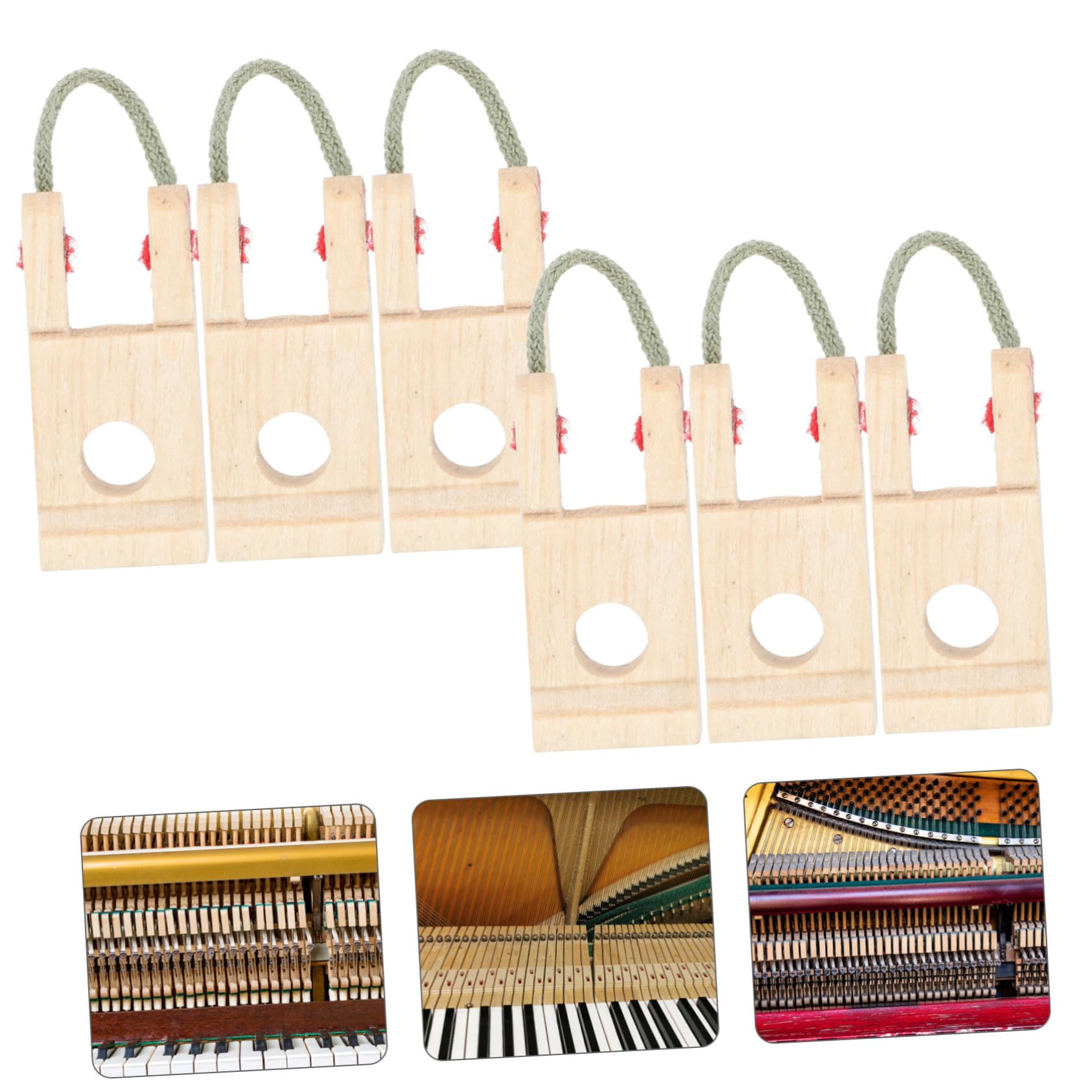 6 Pezzi Accessori Pianoforte Supporto in Legno e Corda, Parti di Ricambio per Martello, Facile da Trasportare, per Uso Professionale e Personale