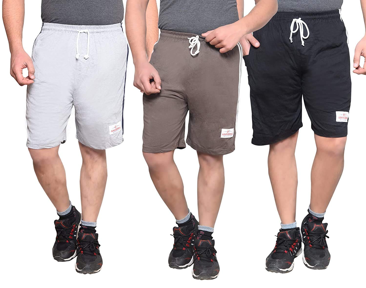 Men's|Boy's Cotton Hosiery Relaxed Shorts/Bermuda (Multicolor,Pack of 03)-image-27
