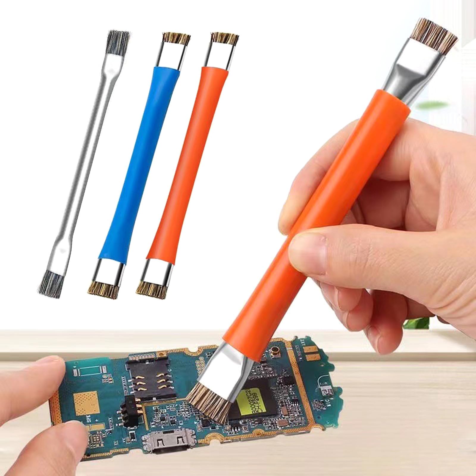 Steel Brush AntiStatics Motherboards PCB IC Pad Solder Oil Brush for Tool