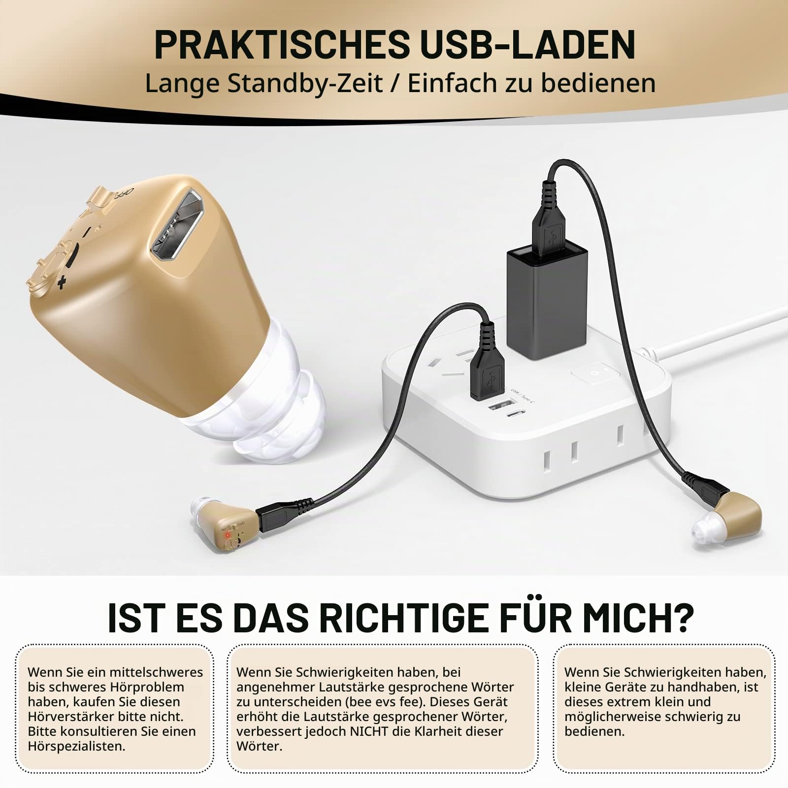 Wiederaufladbarer Soundverstärker mit digitaler Rauschunterdrückung für tragbares Tragen