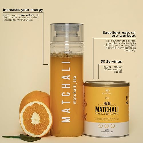 Miniatura 3 de MATCHALI Fibra en polvo con sabor a naranja y piña