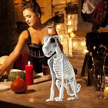 Dog Skeleton Movable Joints Sitting Puppy Skull Ornament