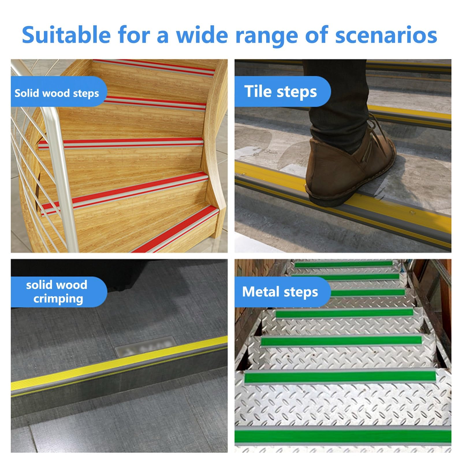Borde De Escalera De Goma De PVC, Borde De Peldaño Antideslizante, Tira De Vinilo Autoadhesiva Para Bordes De Escalera De 2 M, Para Peldaños De Interior Y Exterior, Esquina De Gomma Para Cantos(Grayis