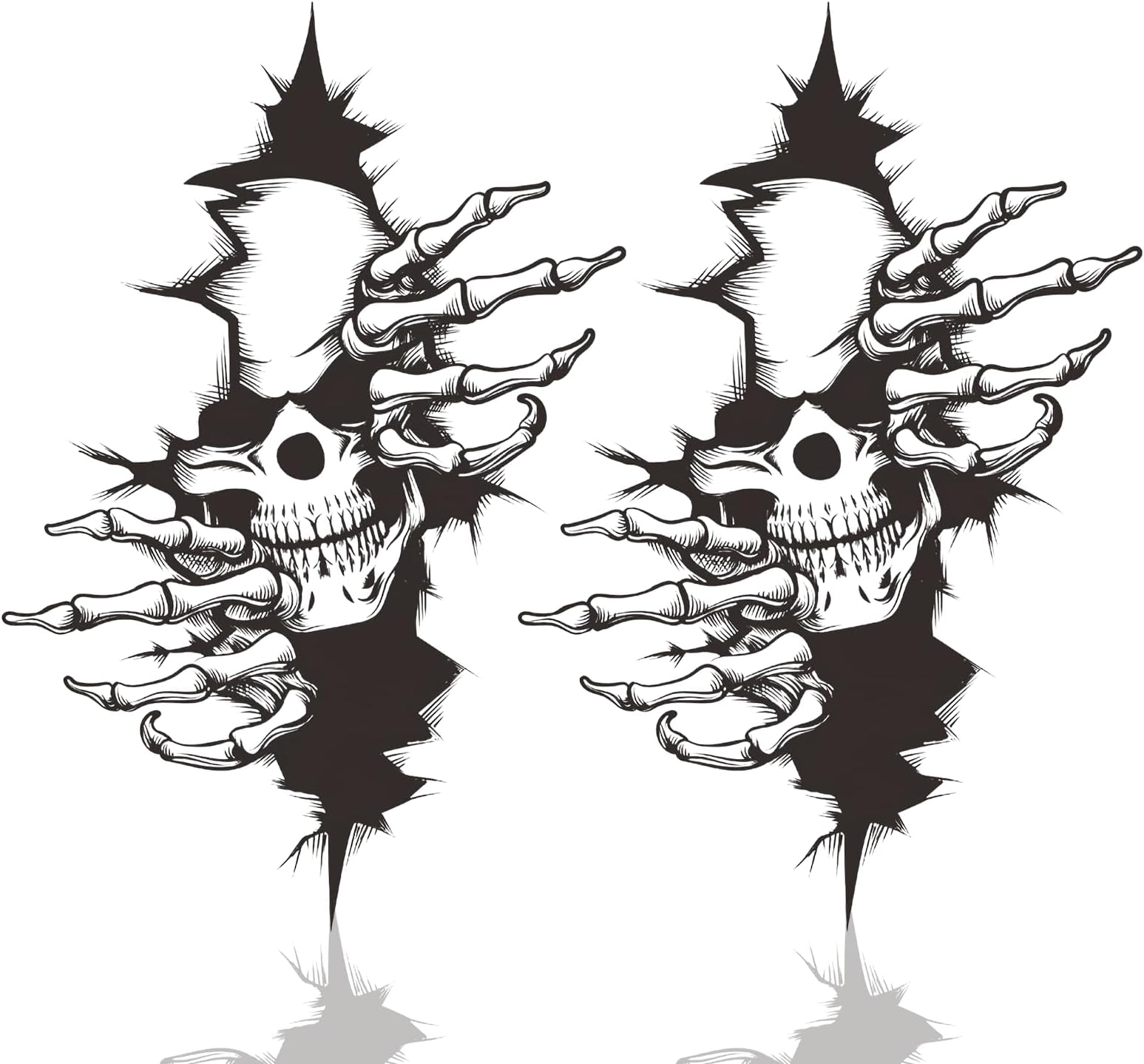 Autocollant Tête De Mort (Crâne) - Sticker Déco Pour Voiture, Moto, Casque, Tuning