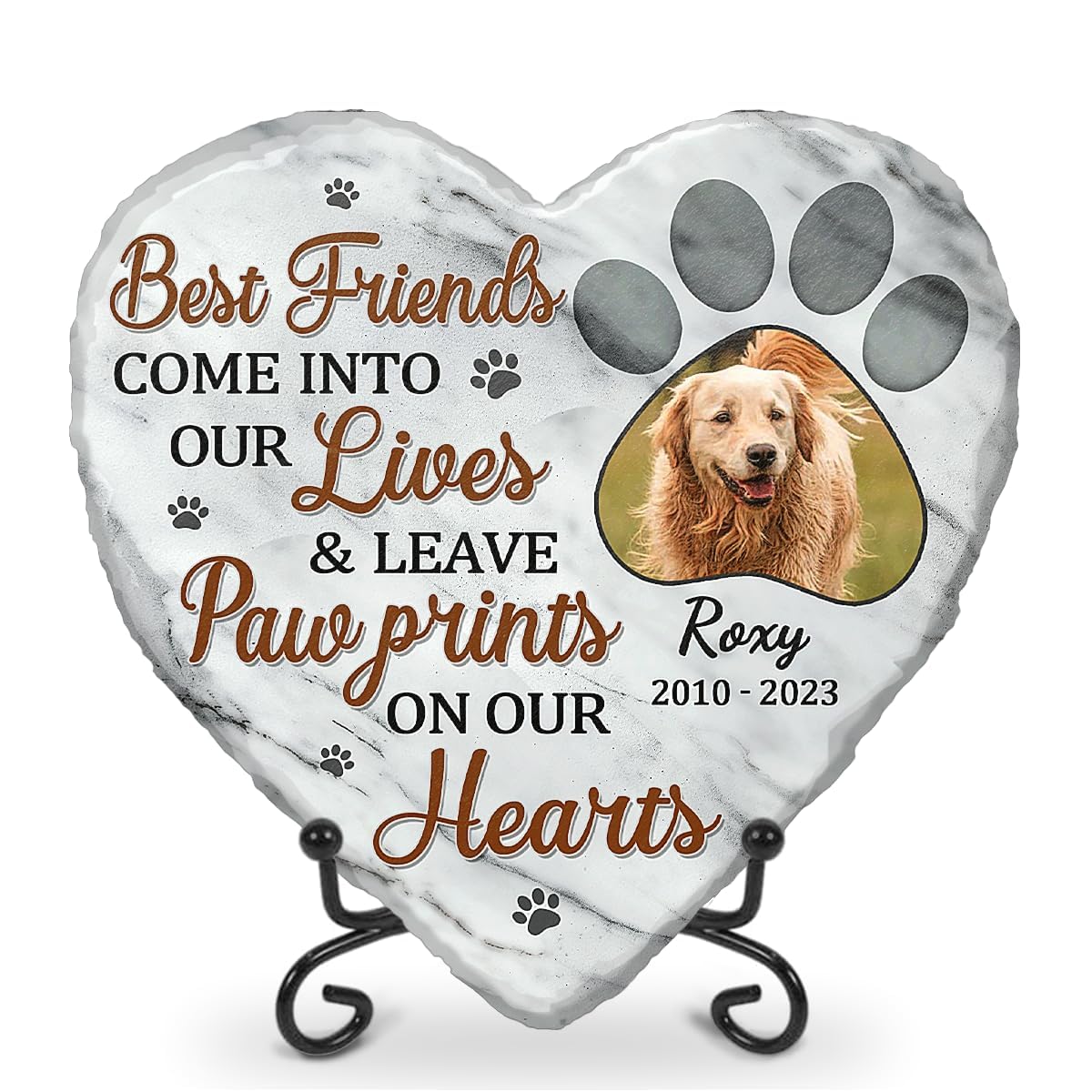 Glad Gua Best Friends Come into Our Lives Personalized Dog Memorial Stone, Dog Memorial Gifts for Loss of Dog, Pet Memorial Gifts, Cemetery Decorations for Grave Pet Loss Gifts Cat Memorial Gifts