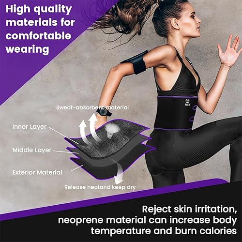 Miniatura 5 de RIYA Faja reductora de cintura para sudar para mujer, cinturón de sudor, banda para el vientre y el estómago
