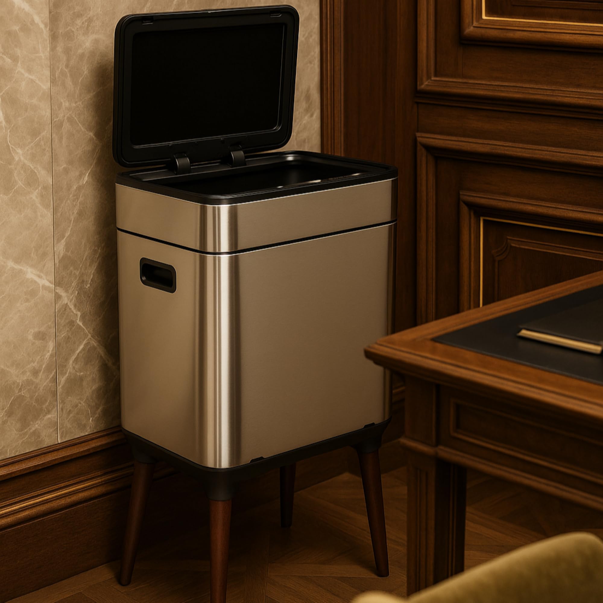The Better Home Dual Compartment 13L + 13L Automatic Dustbin With Motion-Sensor | Stainless Steel Smartbin with Lid I Removable Buckets | Dustbin For Kitchen, Bedroom, Bathroom, Office-picture-28
