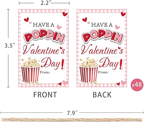 Miniatura 2 de Etiquetas de regalo de feliz día de San Valentín, etiquetas de regalo de San Valentín con cuerda para fiesta temática dulce o día de San Valentín,