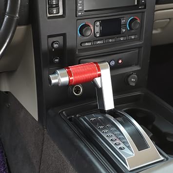 PIUGILH Car Shifter Shift Button Cover Trim Fit for 2003-2009 Hummer H2,Central Control Dedicated Car Gear Shifter Head Replacement Protective Cover (Red)