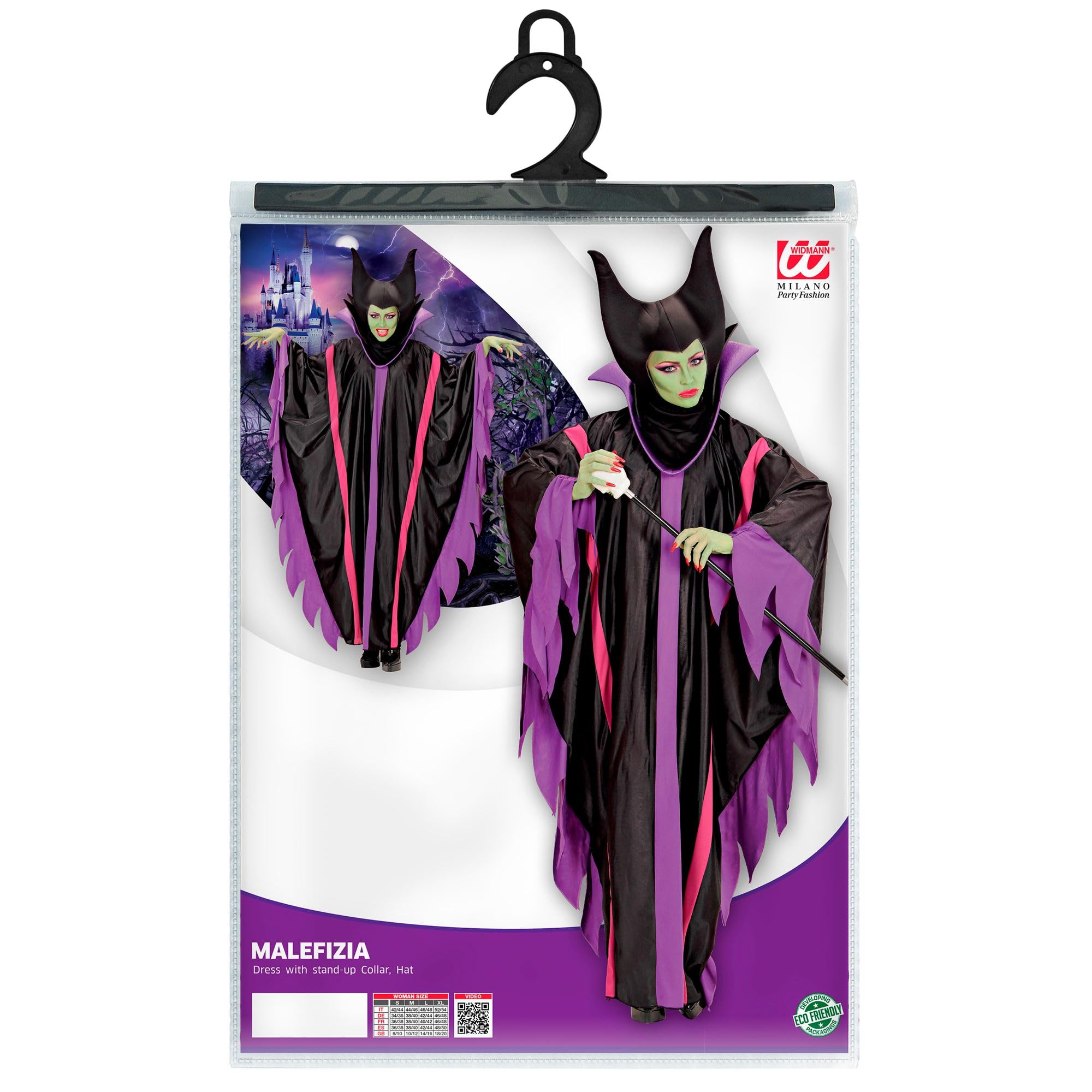 W WIDMANN MILANO Party Fashion - Costume Malefizia, vestito, strega, fata cattiva, Halloween, carnevale