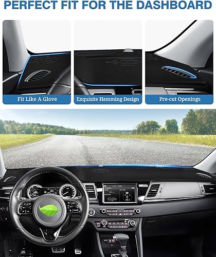 Miniatura 138 de FIILINES - Cubierta para tablero, accesorio para tablero de malla antideslizante, parasol sin reflejos y protector compatible con Toyota RAV4