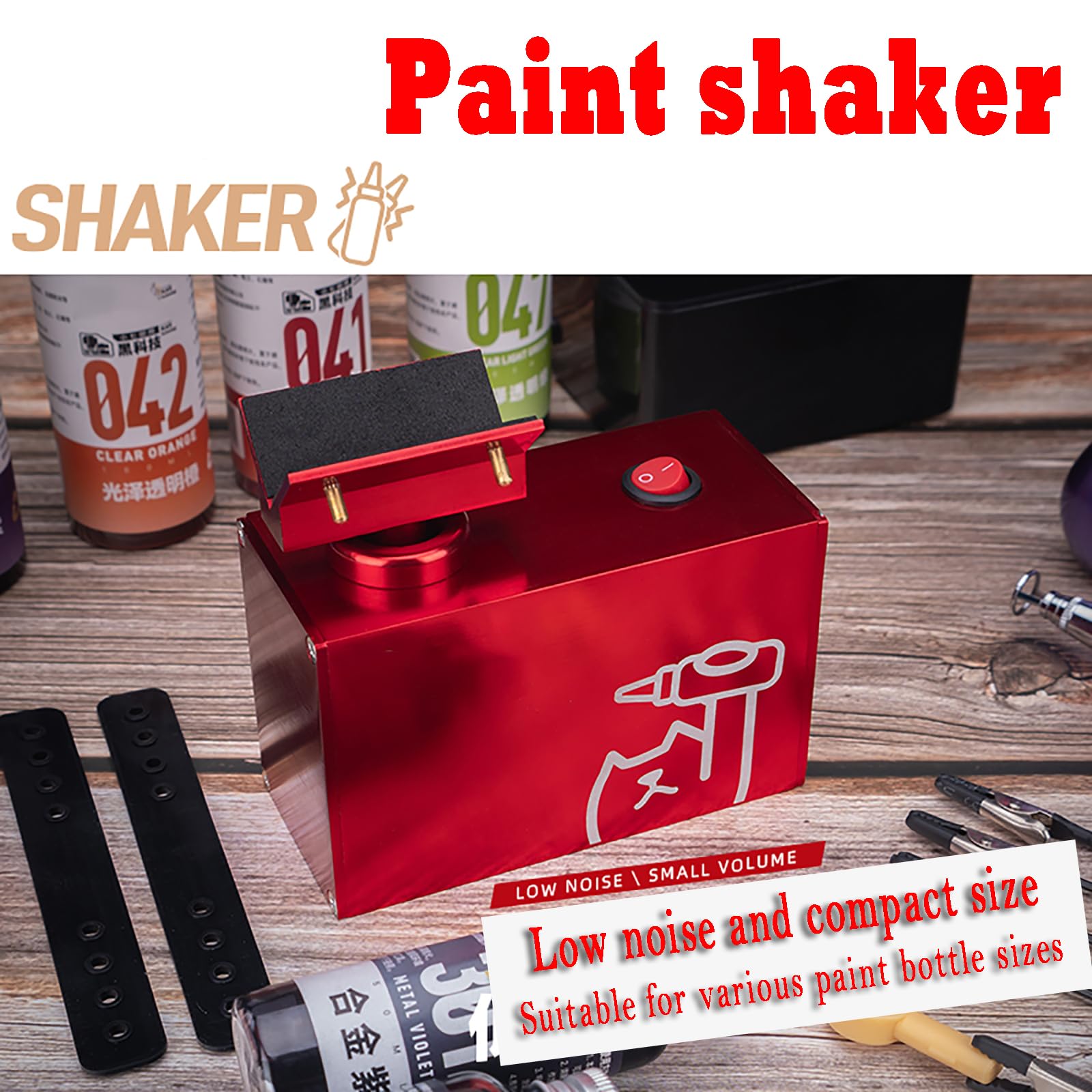 Herramienta mezcladora de pintura, vibrador de 360° para modelado de bricolaje, compatible con varios tamaños de botellas de pintura