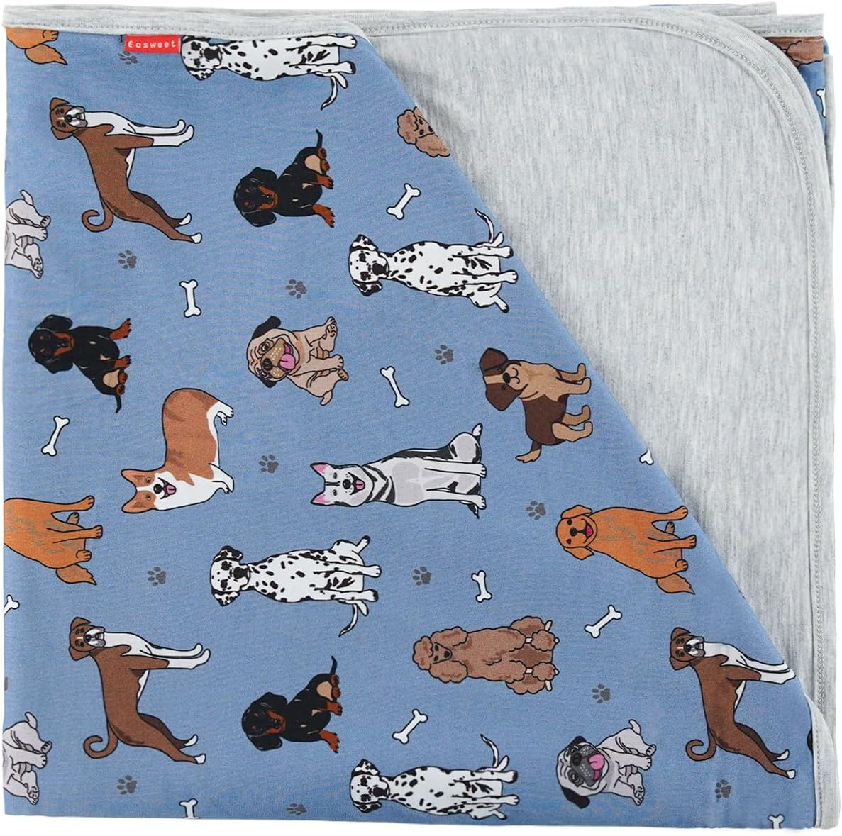 Premium Baby Blankets for Girls Boys, Soft Viscose from Bamboo, Breathable & Hypoallergenic Crib Blanket Newborn Toddler Quilt for Bedding, Stroller, Nursery 47"x 47", Doggie