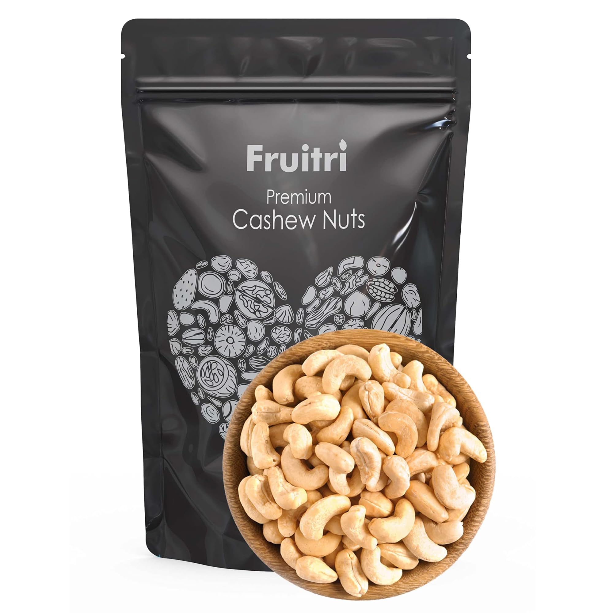 Fruitri Premium Whole Cashews 500g | Natural Whole Crunchy Cashew nuts | Kaju nuts Dry Fruit | Nutritious & Delicious