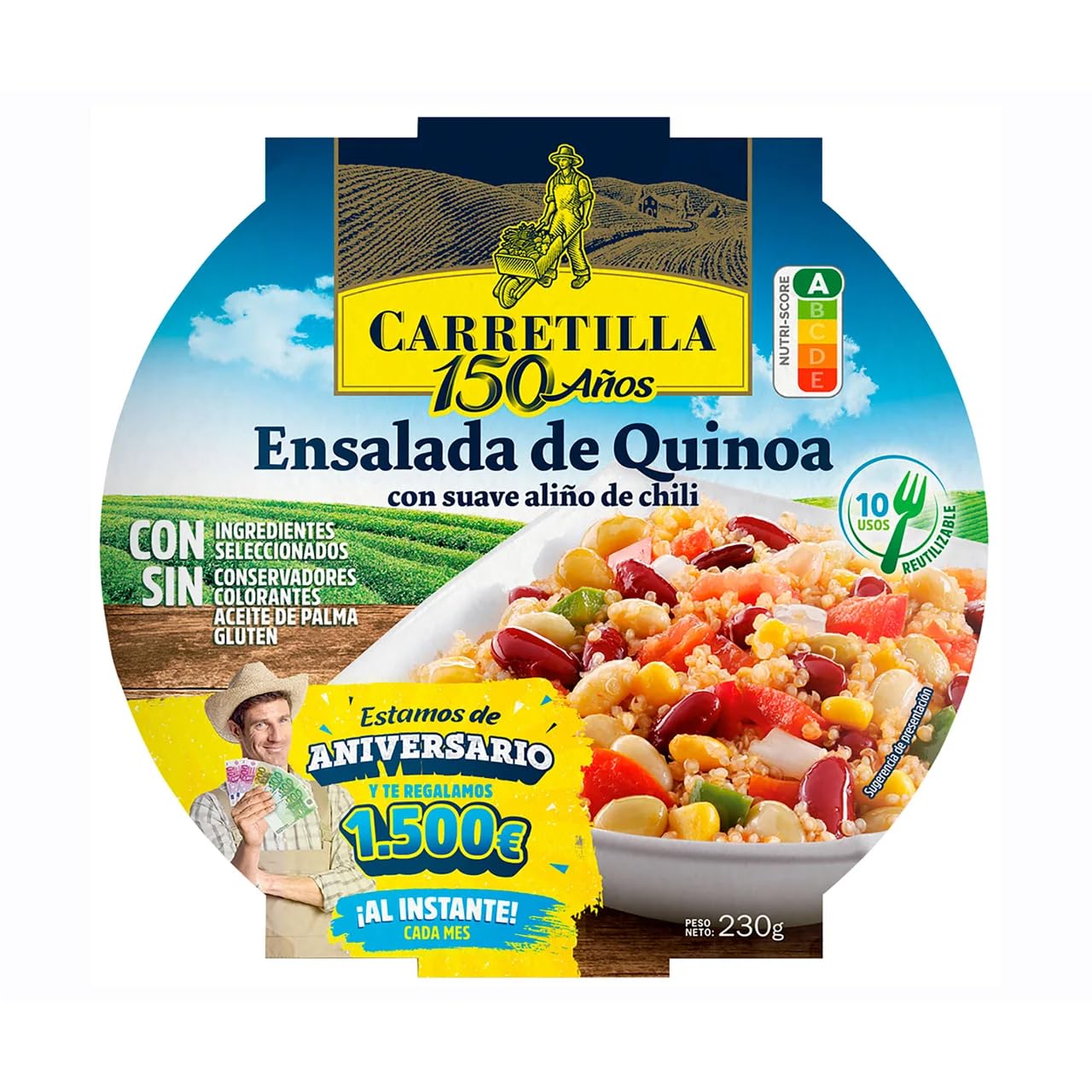 CARRETILLA Ensalada de quinua 230 g Paquete de 4