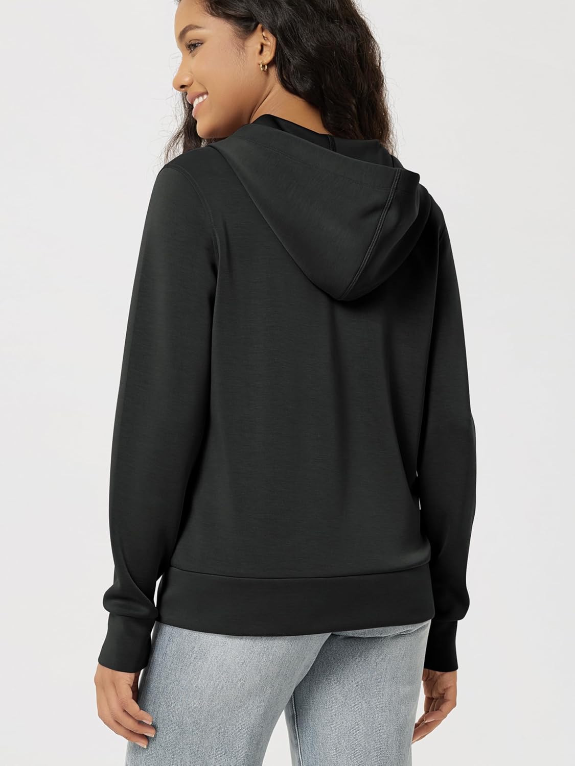 ODODOS Women's Modal Soft Full-Zip Hoodies Casual Relaxed Fall Outfit Hooded Jacket with Pockets - Image 2