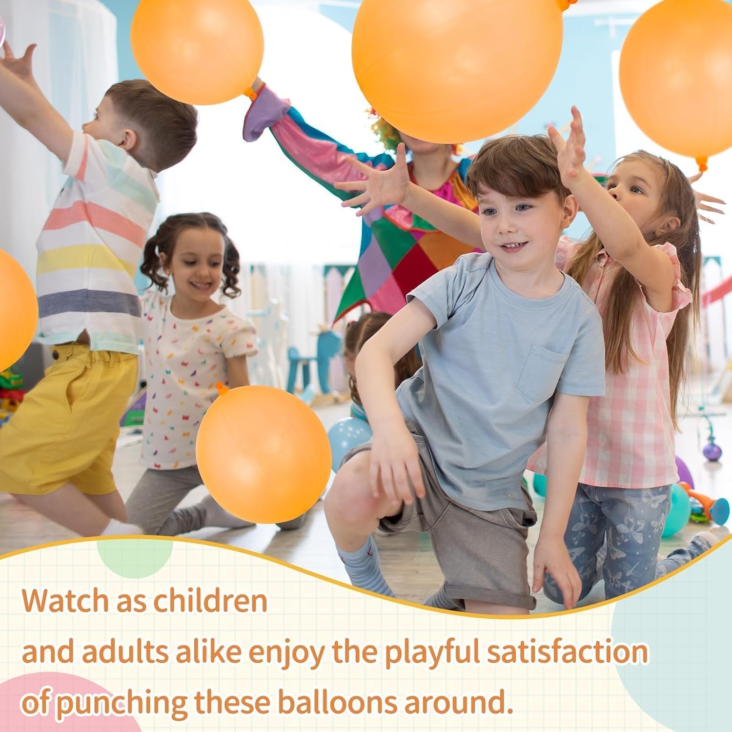 12 Pcs Orange Punch Balloons | with Rubber Band Handle for Easy Grip - Ideal for Kids’ Birthday Party Favors, Classroom & Outdoor Play(Orange) image 4