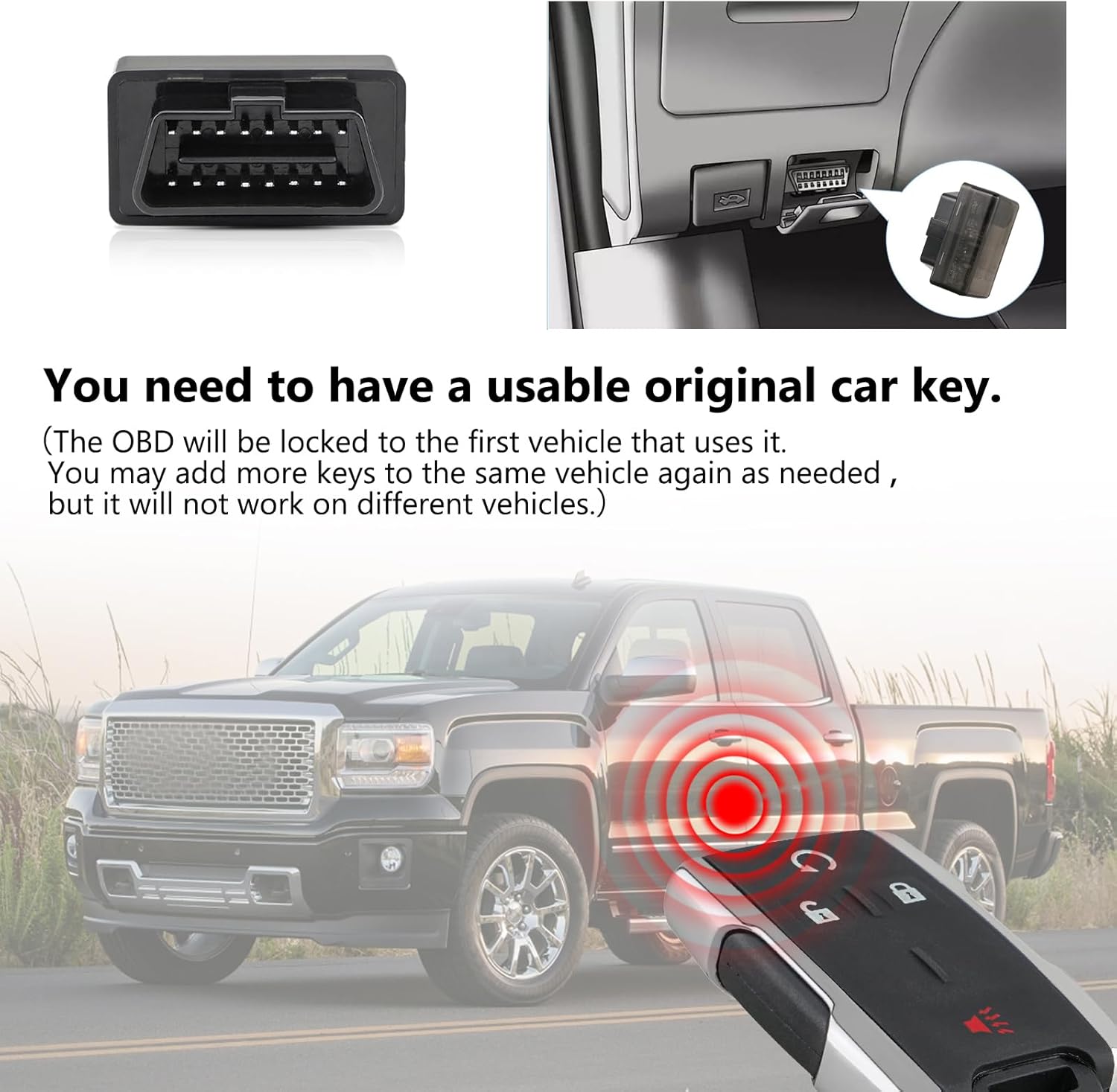2pcs Keyless Entry Remote Key Fob Kit Compatible for Chevrolet Colorado 2015-2021, Chevrolet Silverado 2014-2018, GMC Canyon 2015-2021, GMC Sierra 2014-2018（M3N32337100）