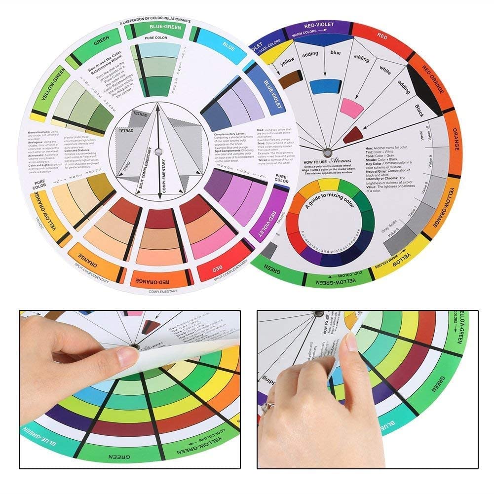 ARTISTERY 1 PCS BIG Color Wheel Card � A Handy Color Mixing Guide for Students, Amateurs and Professionals � Definitions, Color Relationships, Color Wheel and... 3