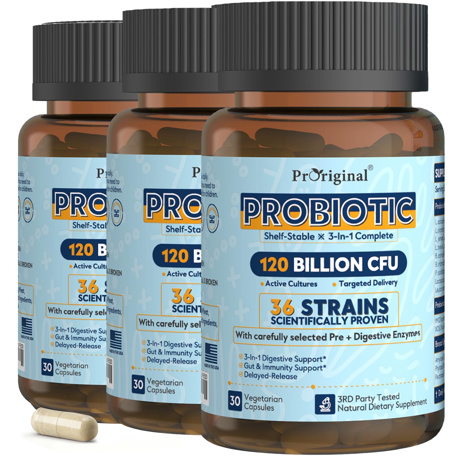 Probiotics for Women & Men 120 Billion CFU with 36 Strains, 30 Caps — Amazon image 10