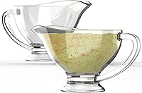 KRLIF 2 Pack 7.5oz Crystal Clear Glass Gravy Boats - Sturdy Oven-Safe, Dishwasher Safe for Holidays & Everyday Dinners