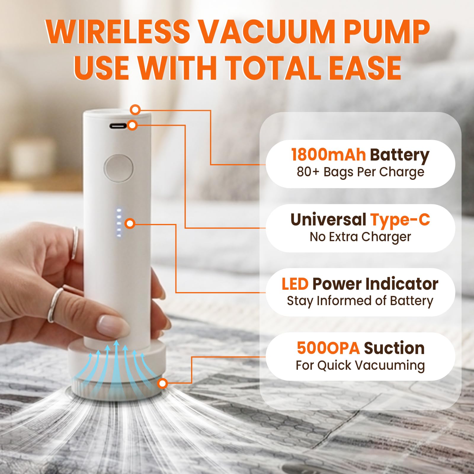 Bolsas de almacenamiento al vacío para viajes, paquete de 15 bolsas de sellado al vacío para ropa con bomba eléctrica inalámbrica, bolsas de ahorro de espacio para equipaje, ropa, ideal para el hogar