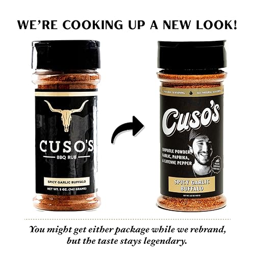 Miniatura 3 de Cuso's Spicy Garlic Buffalo BBQ Rub  Condimento de Ajo  Condimento para Alitas de Pollo, Especias para Parrilla, Marinada y Ahumado  1 Unidad BBQ