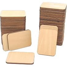 60 Pieces Unfinished Basswood Rectangles 2.5x3.5 in 3/16 Thick Plywood Tiles for Burning Painting Crafts