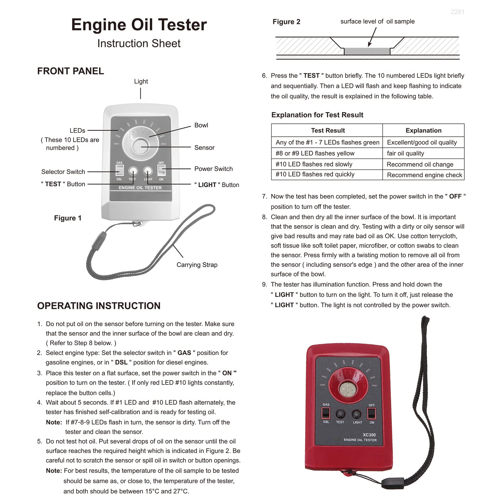 Analyseur de Fluide Moteur Moteur Détecteur de qualité D'huile 12V Testeur Numérique LED Détecteur de qualité de qualité de la qualité de l'huile de Moteur Analyseur de Fluide