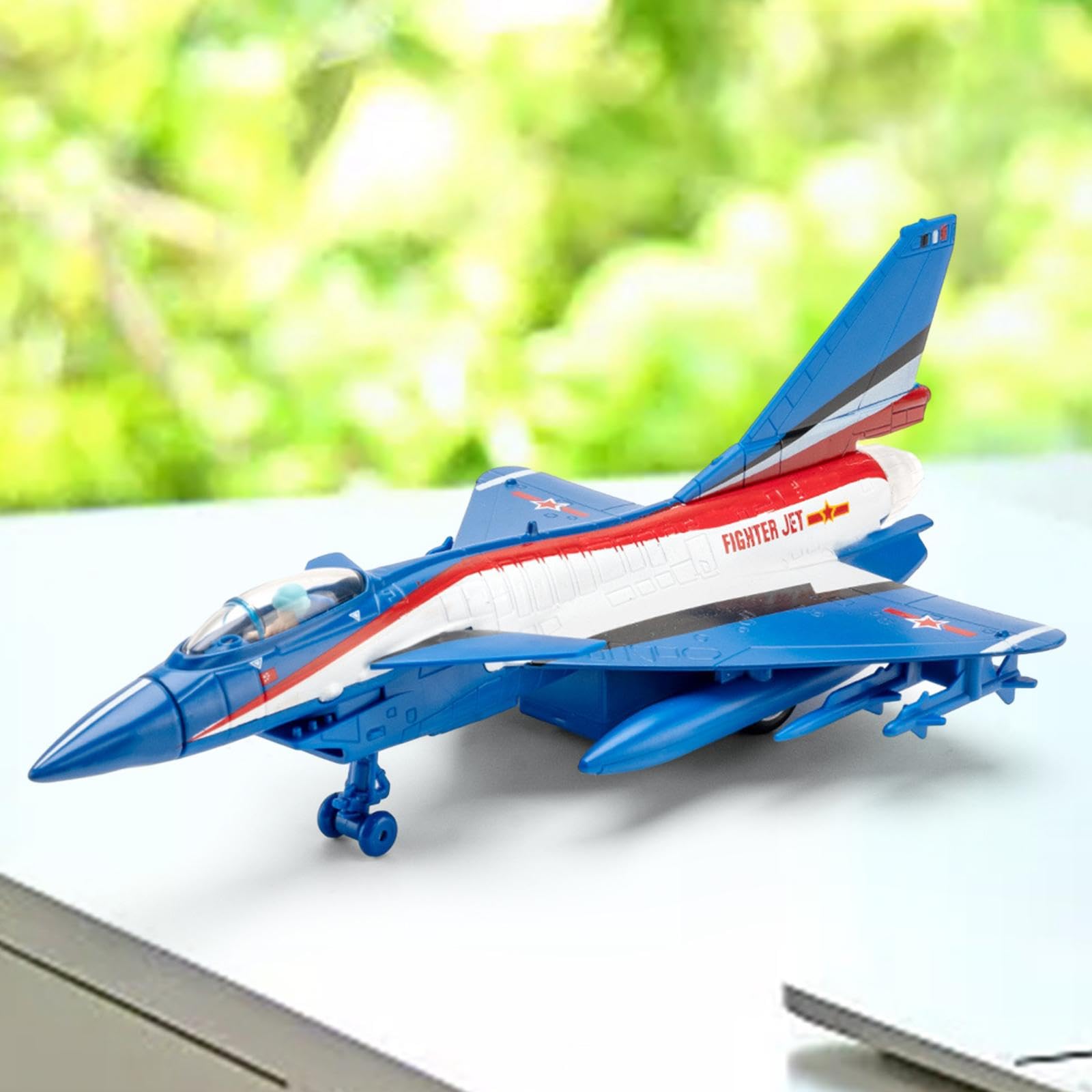 harayaa Modèle d'avion de Chasse en métal, Jouet de Bureau, Objet décoratif pour la Maison, bleu6C harayaa Modèle d'avion de Chasse en métal, Jouet de Bureau, Objet décoratif pour la Maison, bleu6C