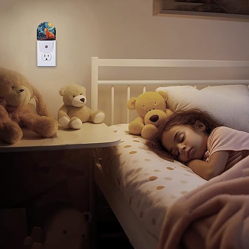 Miniatura 6 de Luz nocturna de gato estrellado, luz nocturna enchufable a la pared con sensor de atardecer a amanecer, lámpara LED de ahorro de energía para