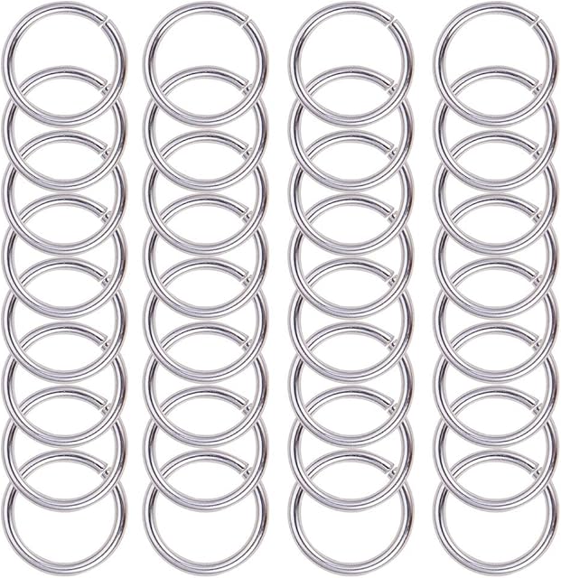 PandaHall Elite about 200pcs 18mm Silver Aluminum Jump Rings Open Jump Rings Connectors for Choker Necklaces Bracelet Chain Maille Jewellery Making