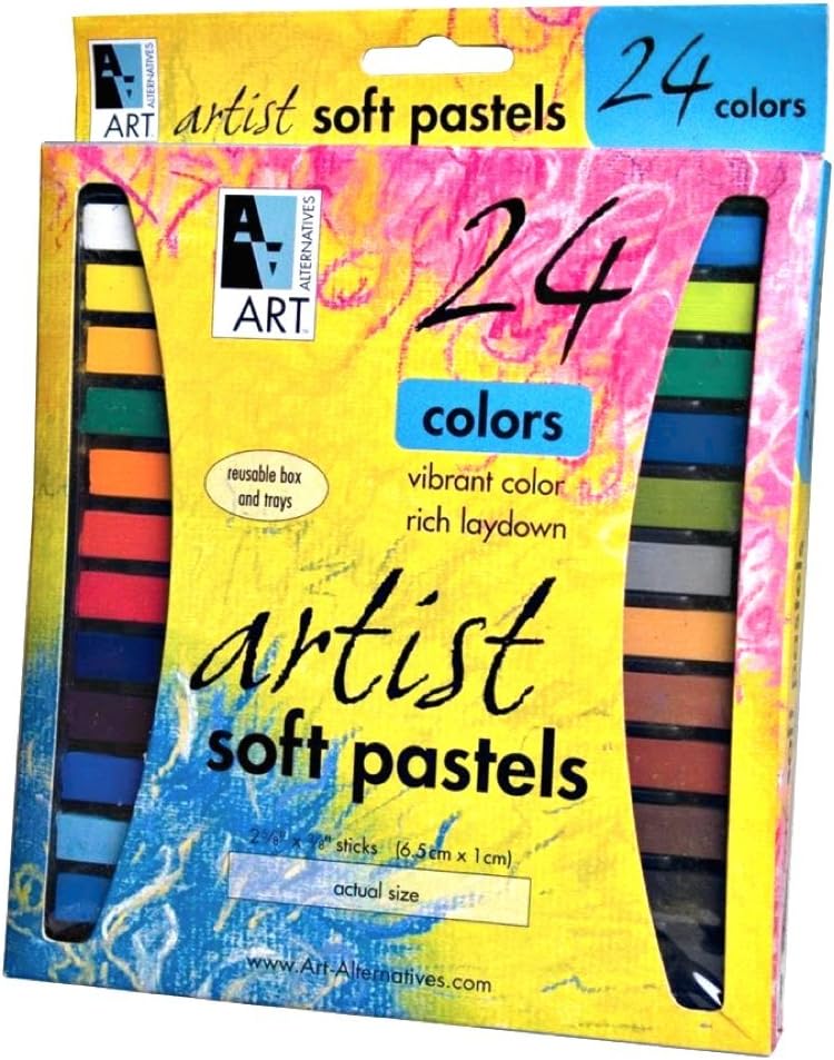 Art Alternatives Artist Soft Pastel Set, 12Pieces, Earthtone colorful pastel