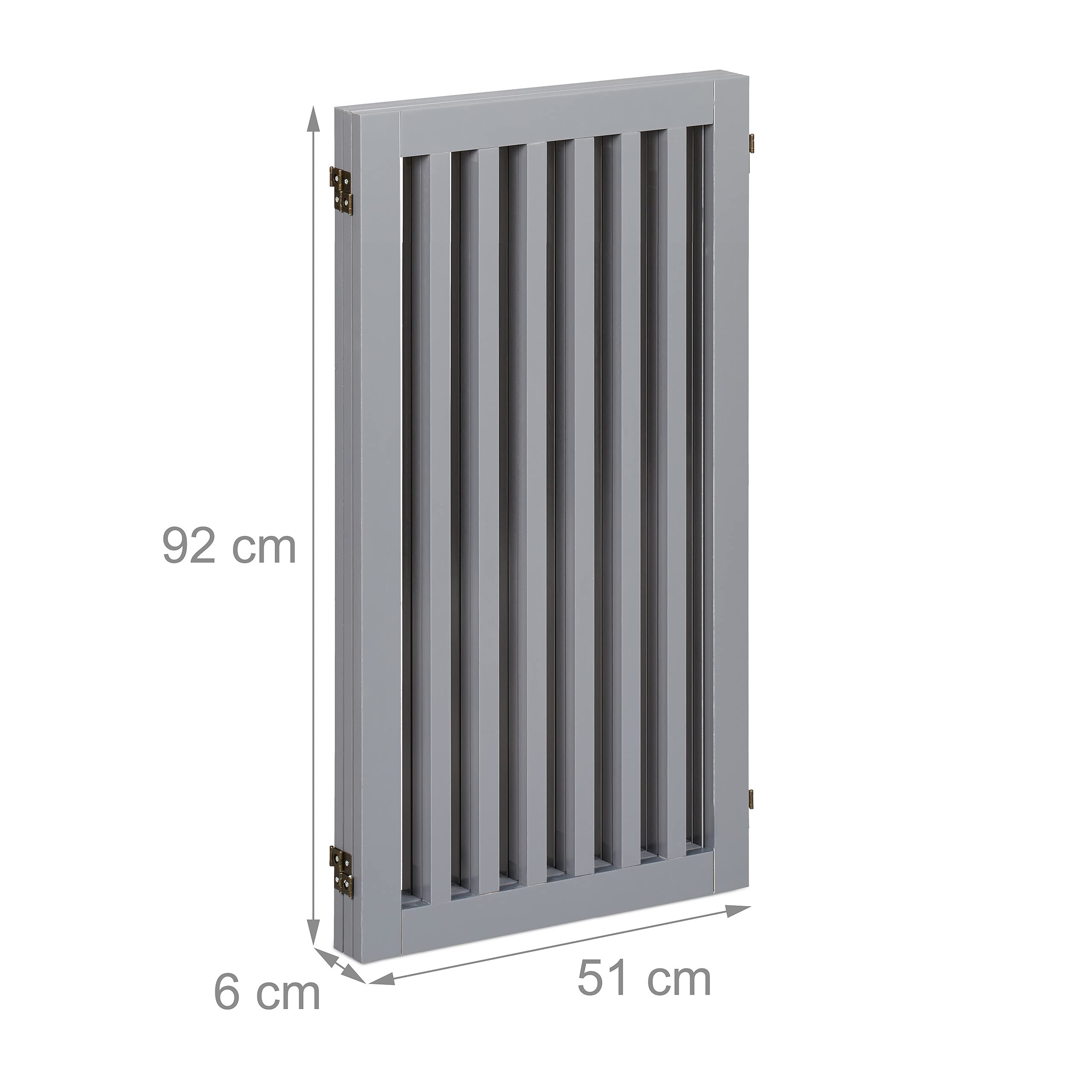 Relaxdays Absperrgitter, freistehendes Schutzgitter, 92 cm hoch, Hunde, Verschiedene Größen, klappbar, Türgitter, grau