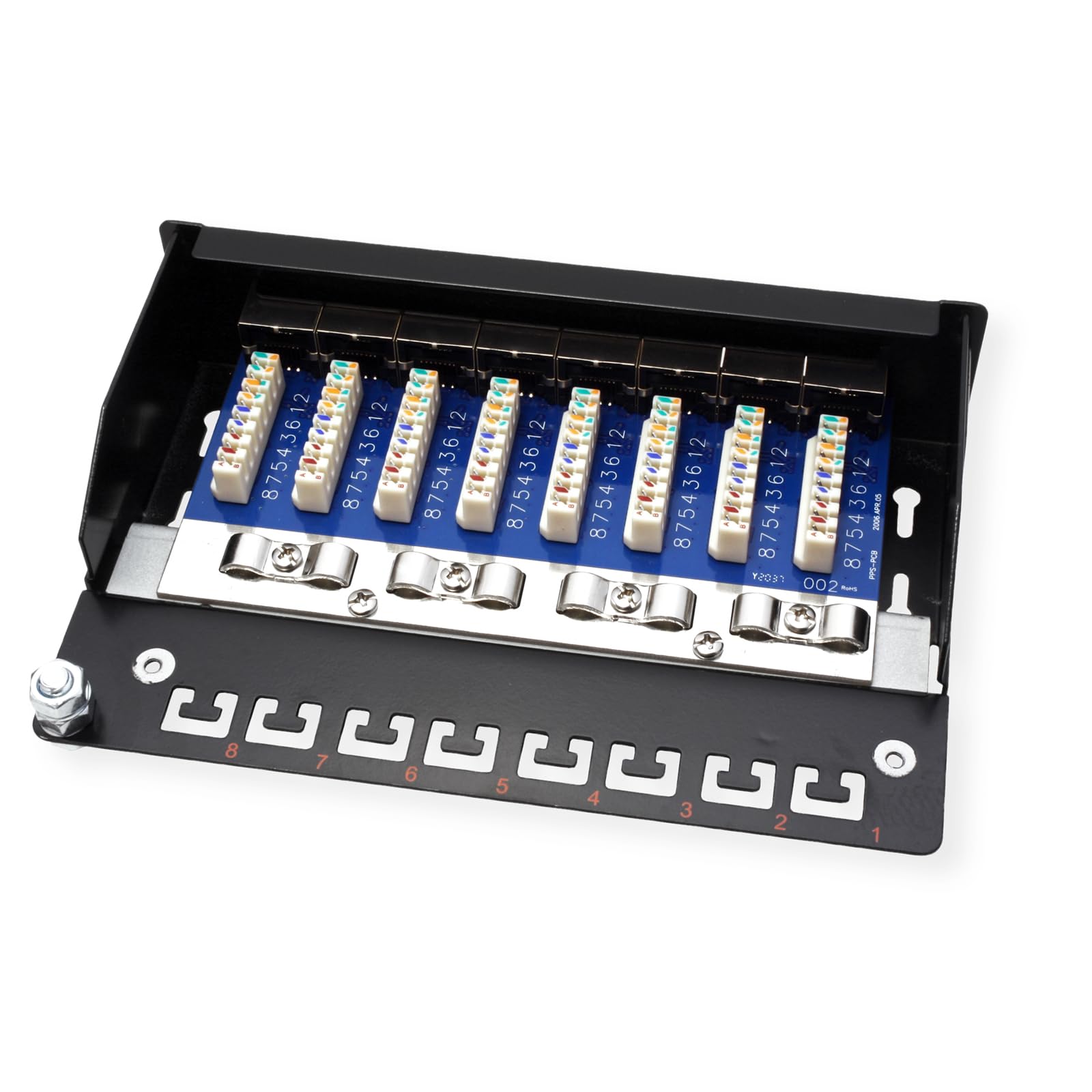 Roline Panneau de raccordement Cat 5e 8 ports Noir (Import Royaume Uni)
