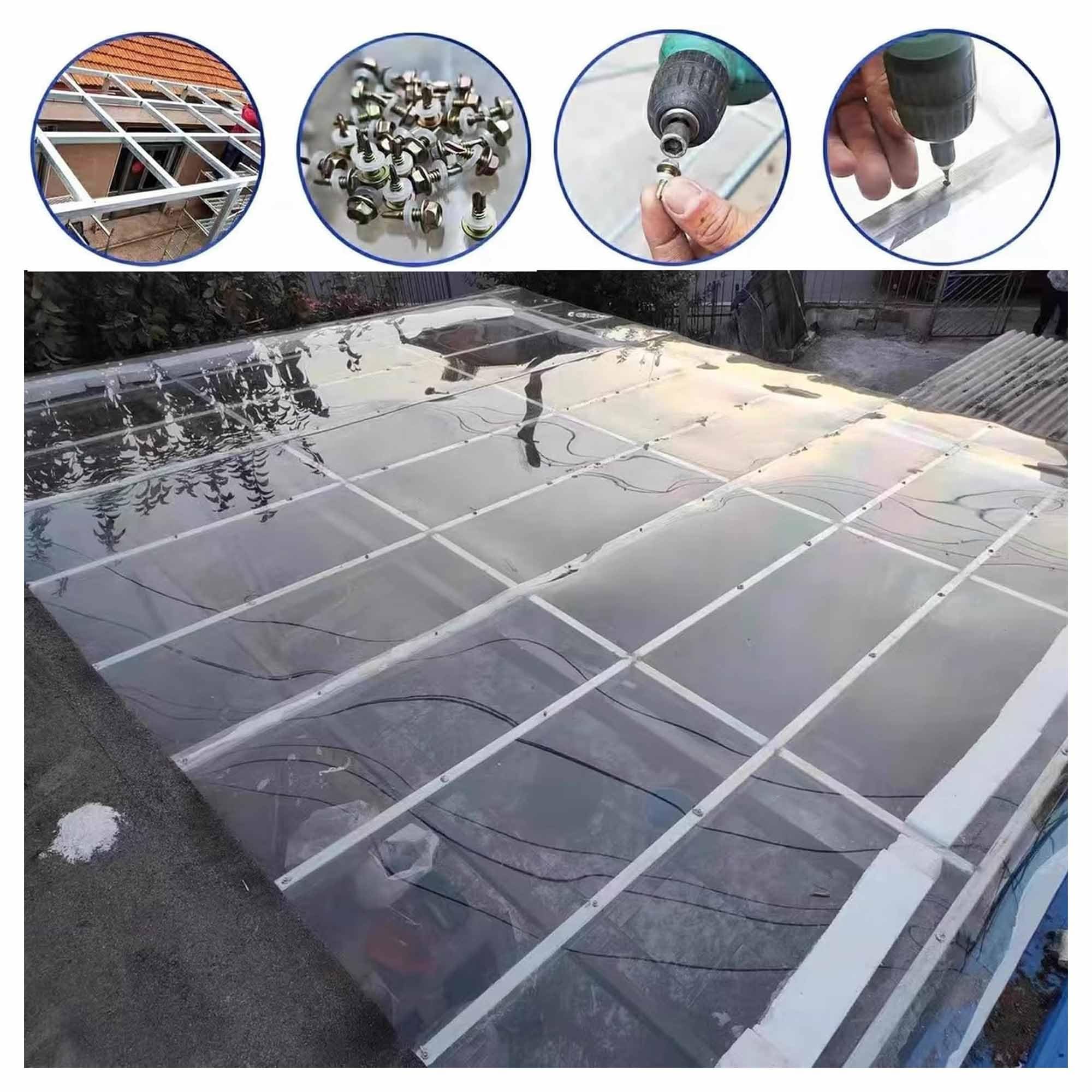 Panel de techo de policarbonato transparente de 1,2 mm de grosor, duradero, repuesto perfecto para patios y divisores (marrón, 1 x 6 m)