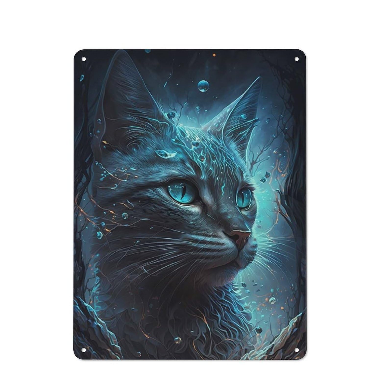 Junmoney Abyssinian Cat Metal Sign 40X30cm With For Workshop Wall, Vintage Decor, A Decorative Christmas Gift For Metal Sign Collectors