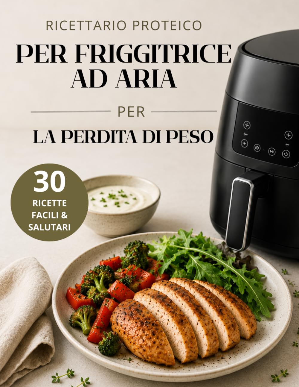 Ricettario Proteico per Friggitrice ad Aria per la Perdita di Peso: 30 Ricette Ricche di Proteine per Dimagrire, Mangiare Sano e Restare Sazi Più a Lungo