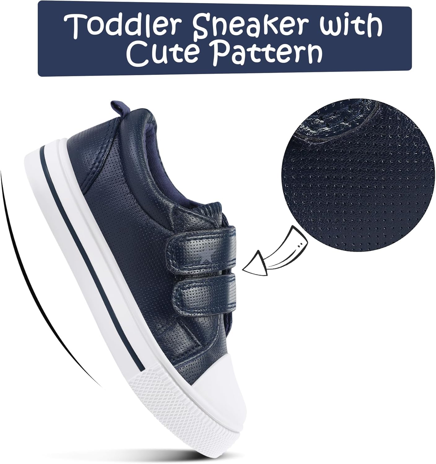 K KomForme Toddler Boys & Girls Shoes Kids Canvas Sneakers with Cartoon Dual Hook and Loops - Image 3