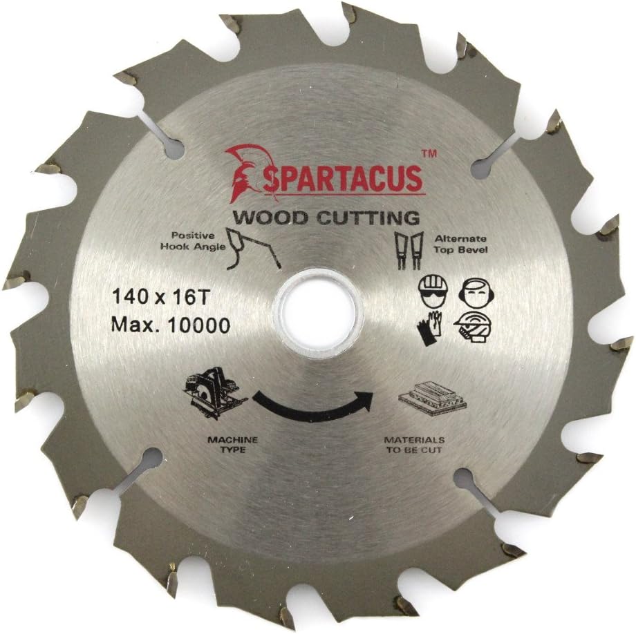 Spartacus Wood Cutting Circular Saw Blade 140mm x 16mm Bore 16 Teeth