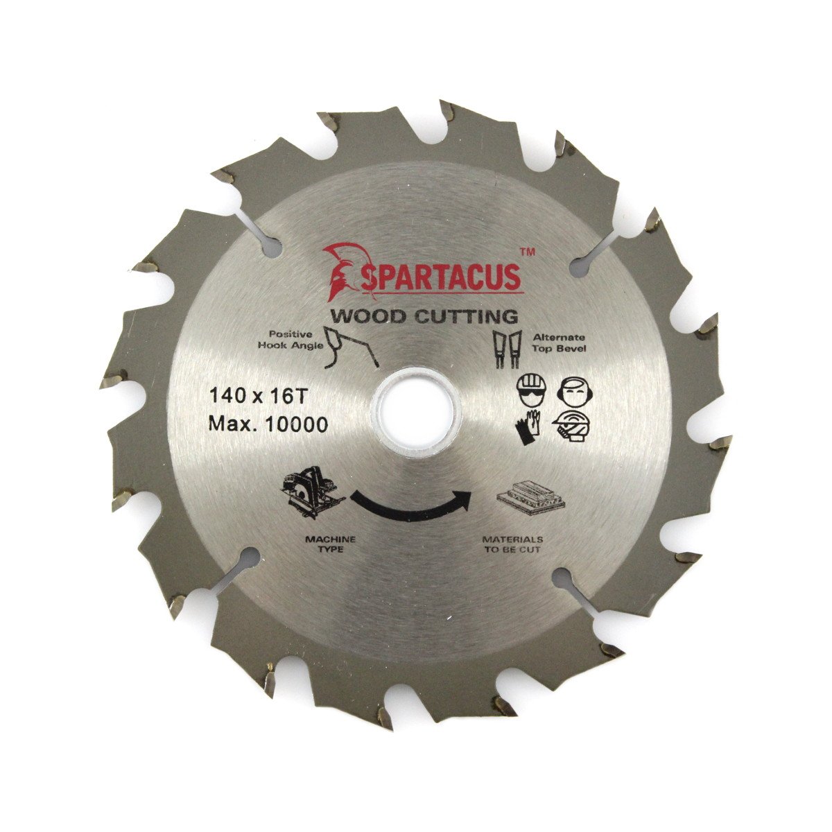 Spartacus Wood Cutting Circular Saw Blade 140mm x 16mm Bore 16 Teeth