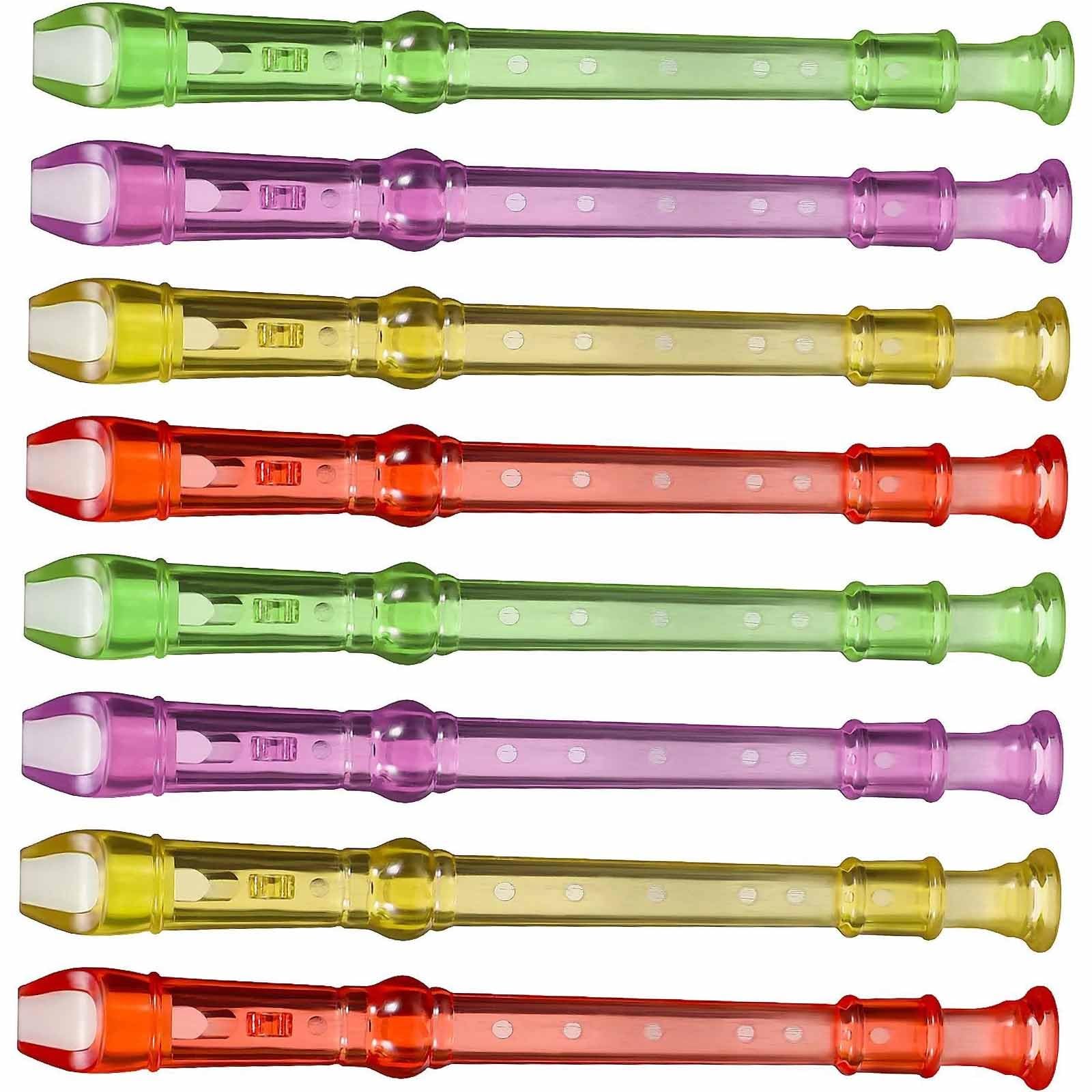Flet Prosty 8 Sztuk 6 Otworowy Przezroczysty Plastik Mały Klarnet Mini Flet Instrument Muzyczny Edukacyjny Początkujący